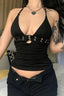 Plunging Corset Style Cami Top