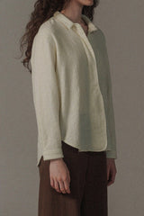 Brushed Cropped Suede Blouse