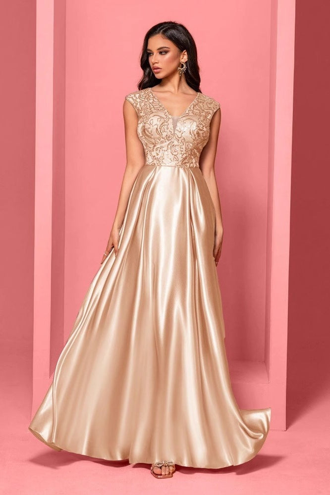 V Neck Sleeveless Mermaid Prom Dress Secondary image