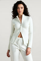 Stand Collar Slim Fit Dual Zip Cardigan