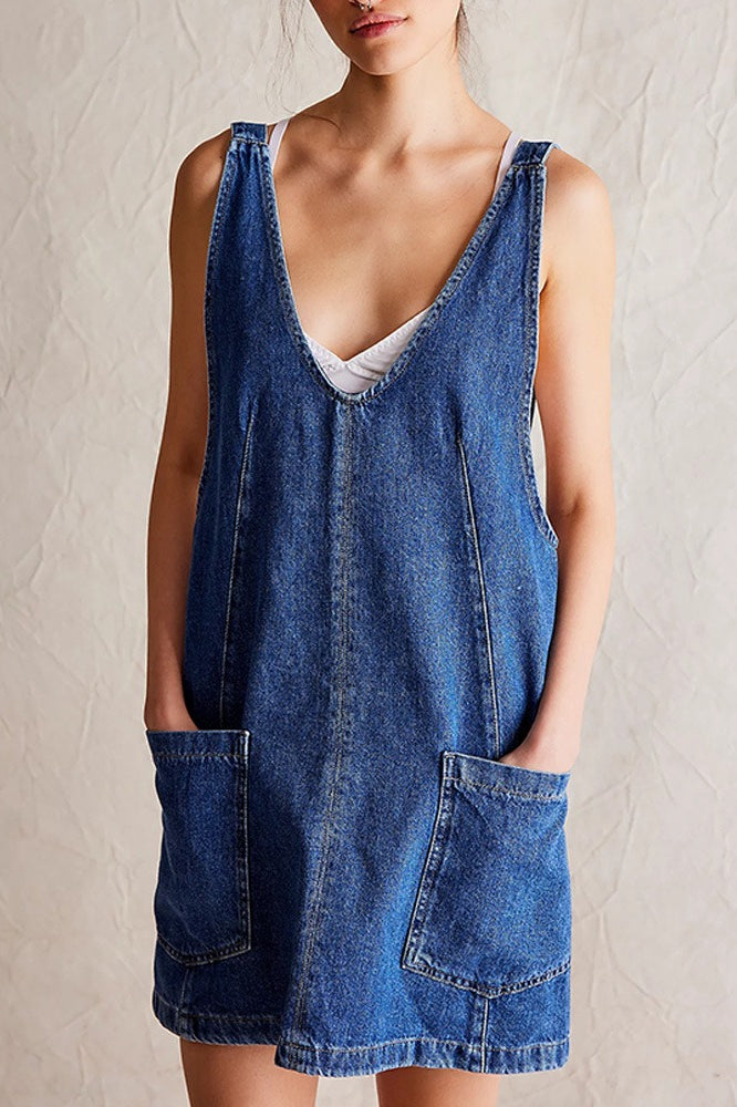 Mini Suspender Denim Dress Secondary image