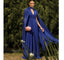 Blue Cape Chiffon Prom Dress