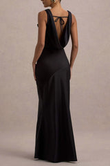 Elegant Satin Mermaid Backless Bodycon Dress