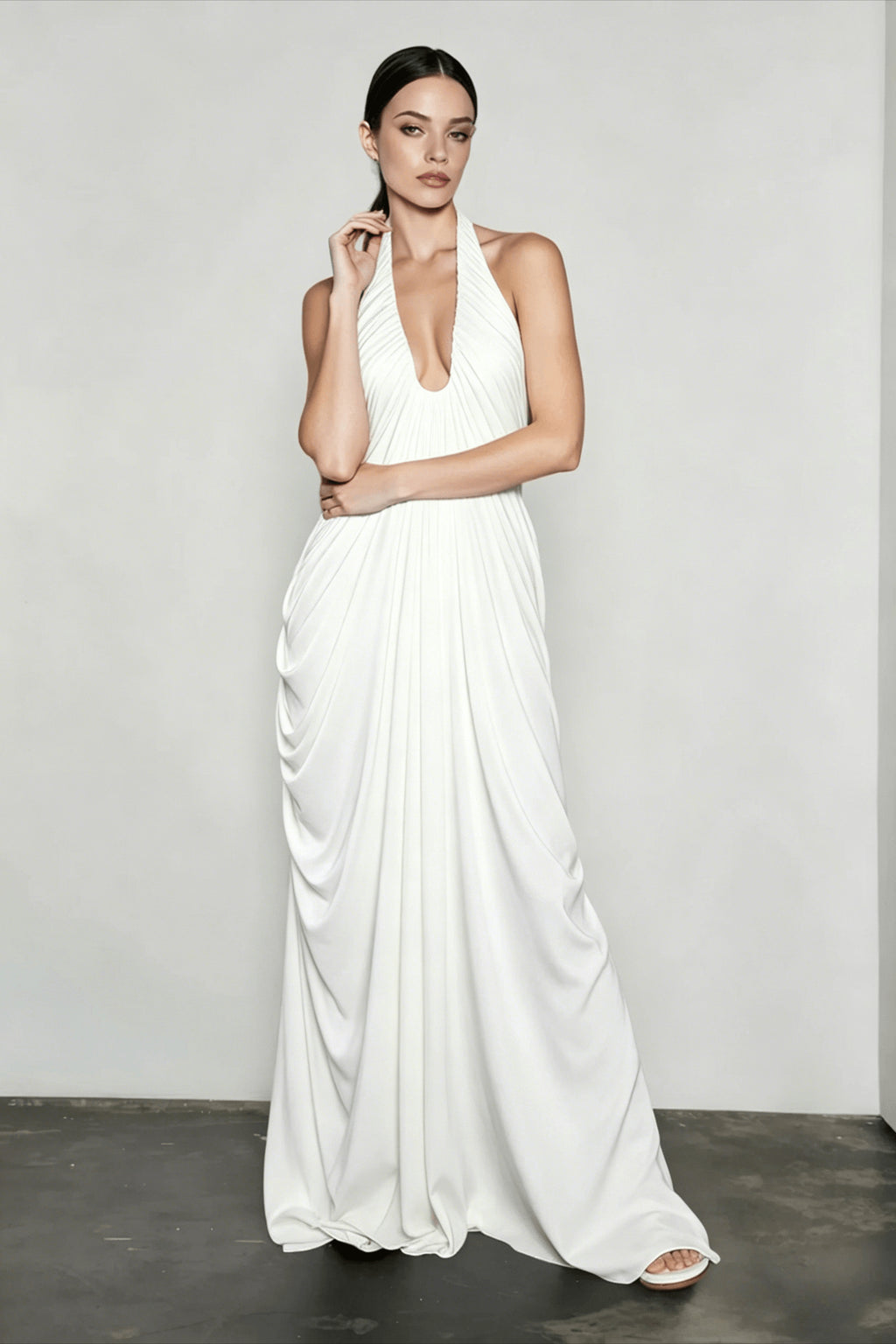 Sheer Backless V Neck Vacation Dress