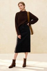Warm Soft Waxy Round Neck Pullover Sweater