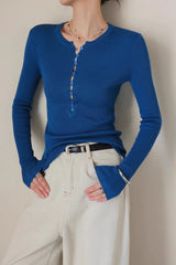 Slim Fit Ribbed Knit Top