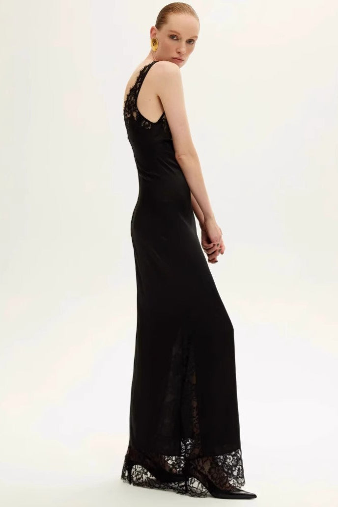 Elegant Deep V Lace Patchwork Lace Dress Secondary image