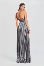 Strapless Slit Slip Prom Dress