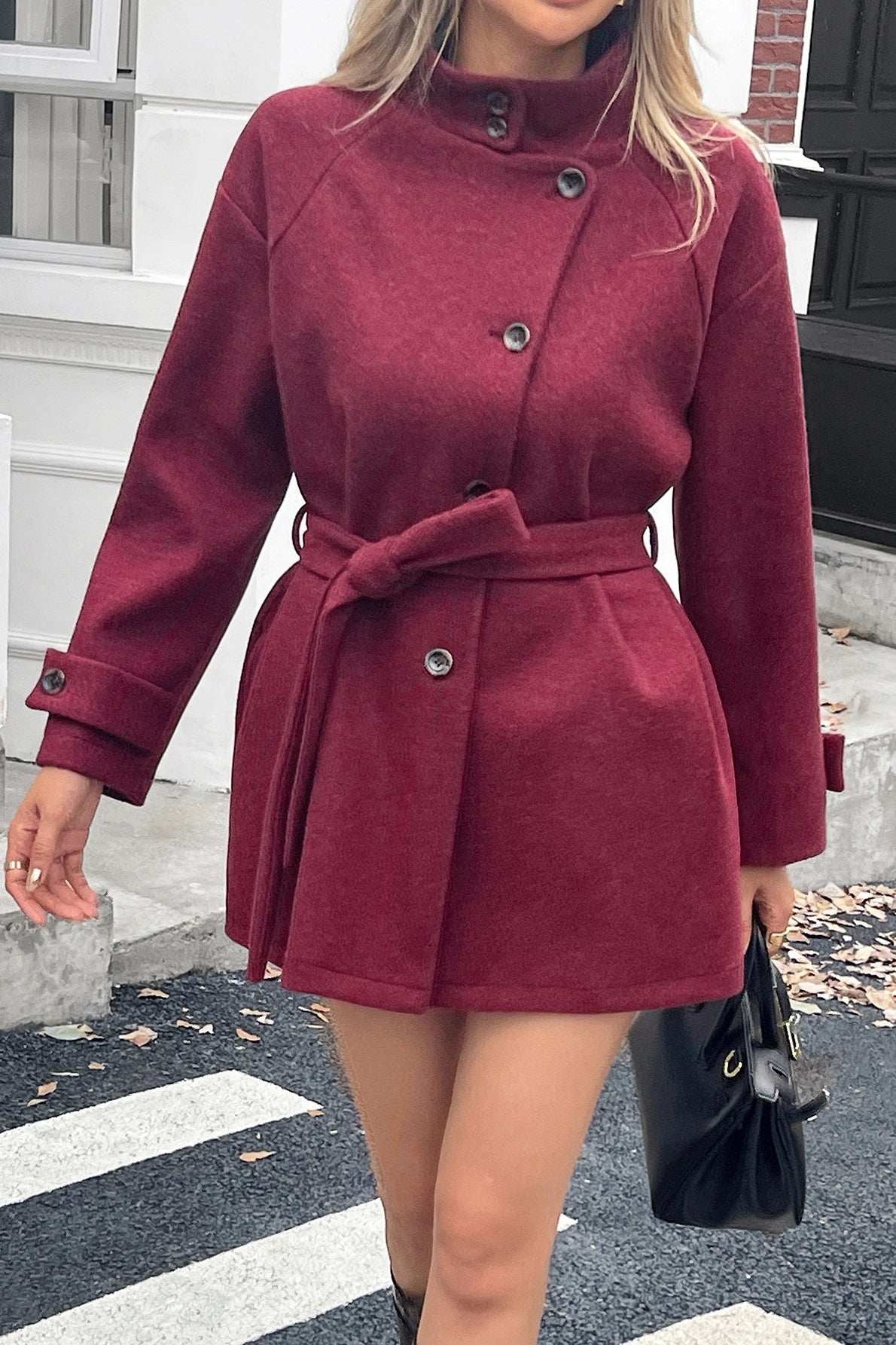 Long Sleeve Casual Wool Blend Coat Secondary image