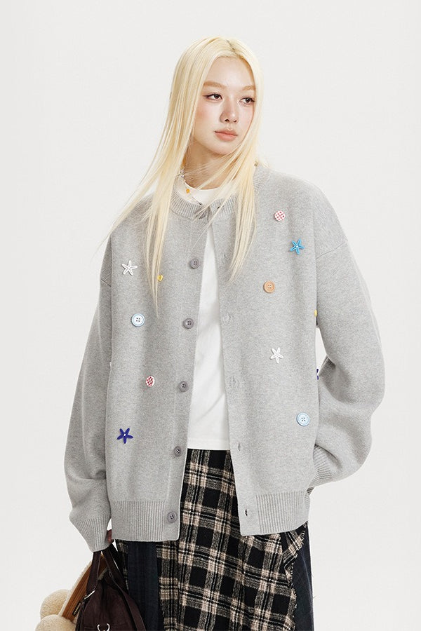 Starfish Button Oversized Cardigan Secondary image
