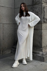 Oversized Faux Fur Duster Cardigan