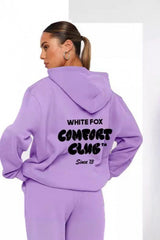 Embroidered Sweatshirt Track Pants Activewear Set