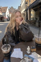 Oversized Moto Leather Jacket