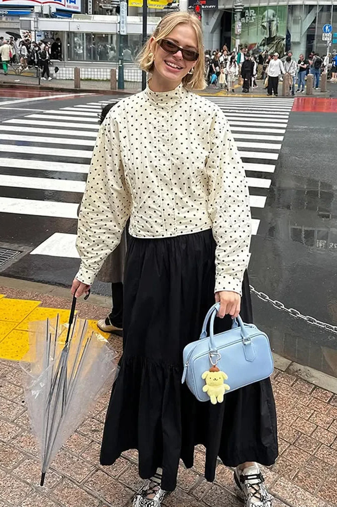 Contrast Polka Dot Casual Jacket Main image