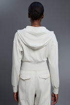 Cropped Waist Tie Active Zip Hoodie