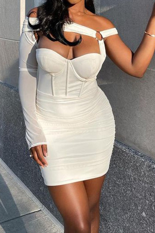 Asymmetric Cut Out Bodycon Mini Dress Secondary image