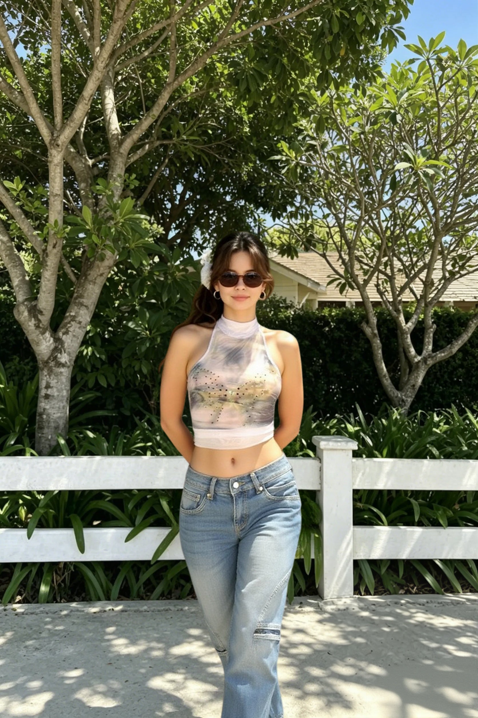 Diamonds Splice Halter Sheer Top Main image