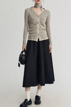 French Stripe Knit Cardigan