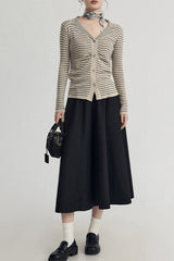 French Stripe Knit Cardigan