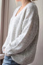 Fuzzy V Neck Relaxed Solid Knit Sweater