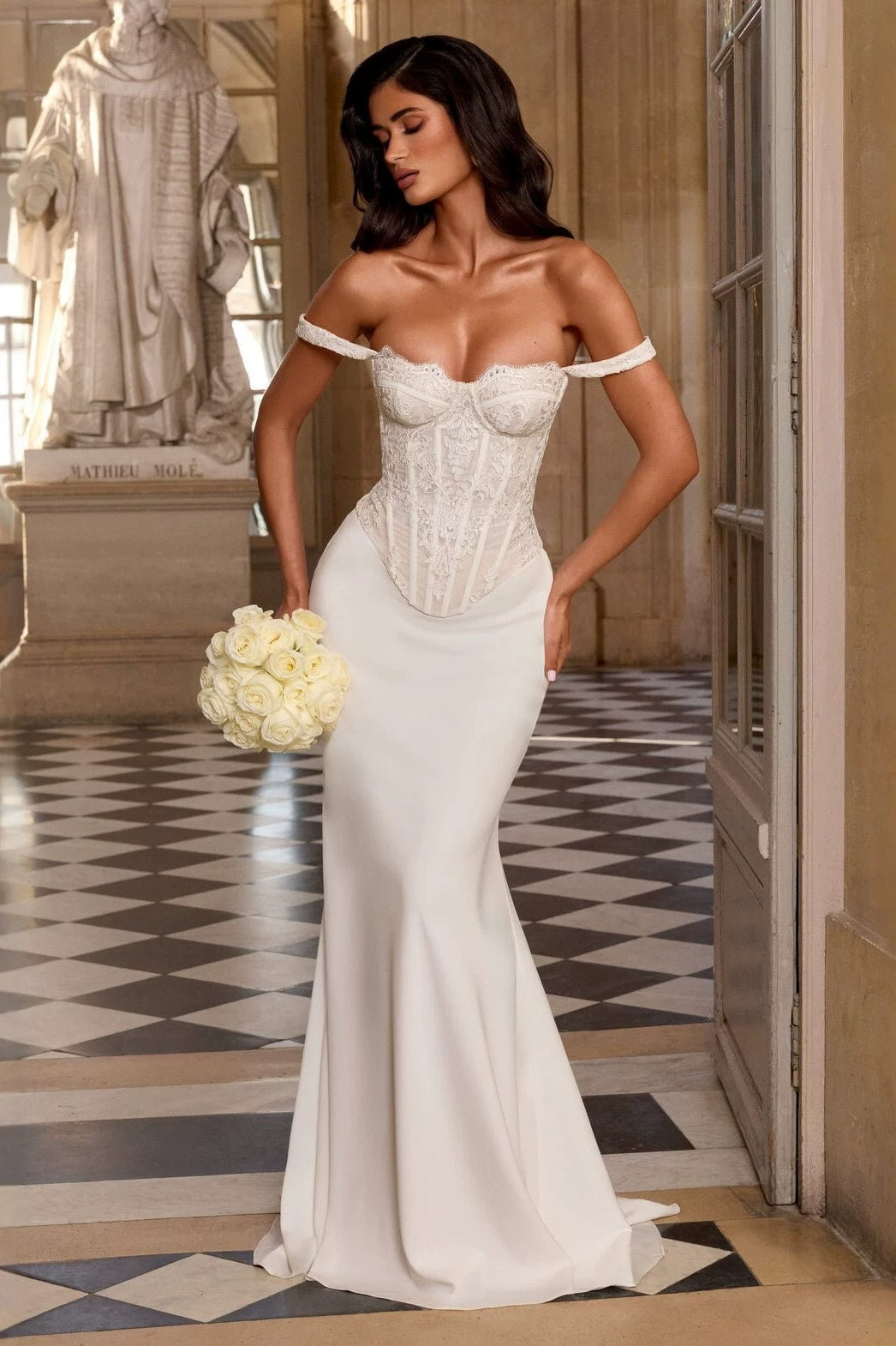 Strapless Lace Panel Bodycon Maxi Lace Dress Main image