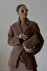 Two-Button Tailored Notch Lapel Blazer