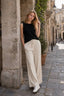 Wool Blend High Waist Knit Pants