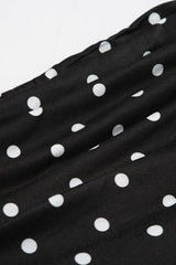 Polka Dot Color Block Off-Shoulder Crop Top