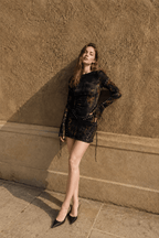 Leopard Gradient Gothic Mini Dress