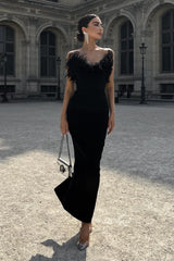 Ostrich Feather Bandage Prom Dress