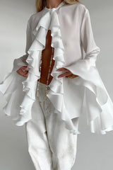 Design Ruffle Flare Blouse