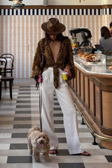 Leopard Sheer Chiffon Blouse