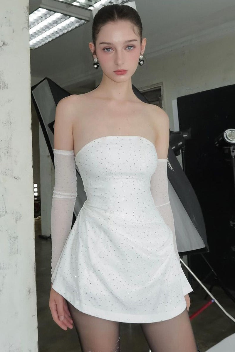 Stretch Shiny Off-Shoulder Birthday Dress Main image