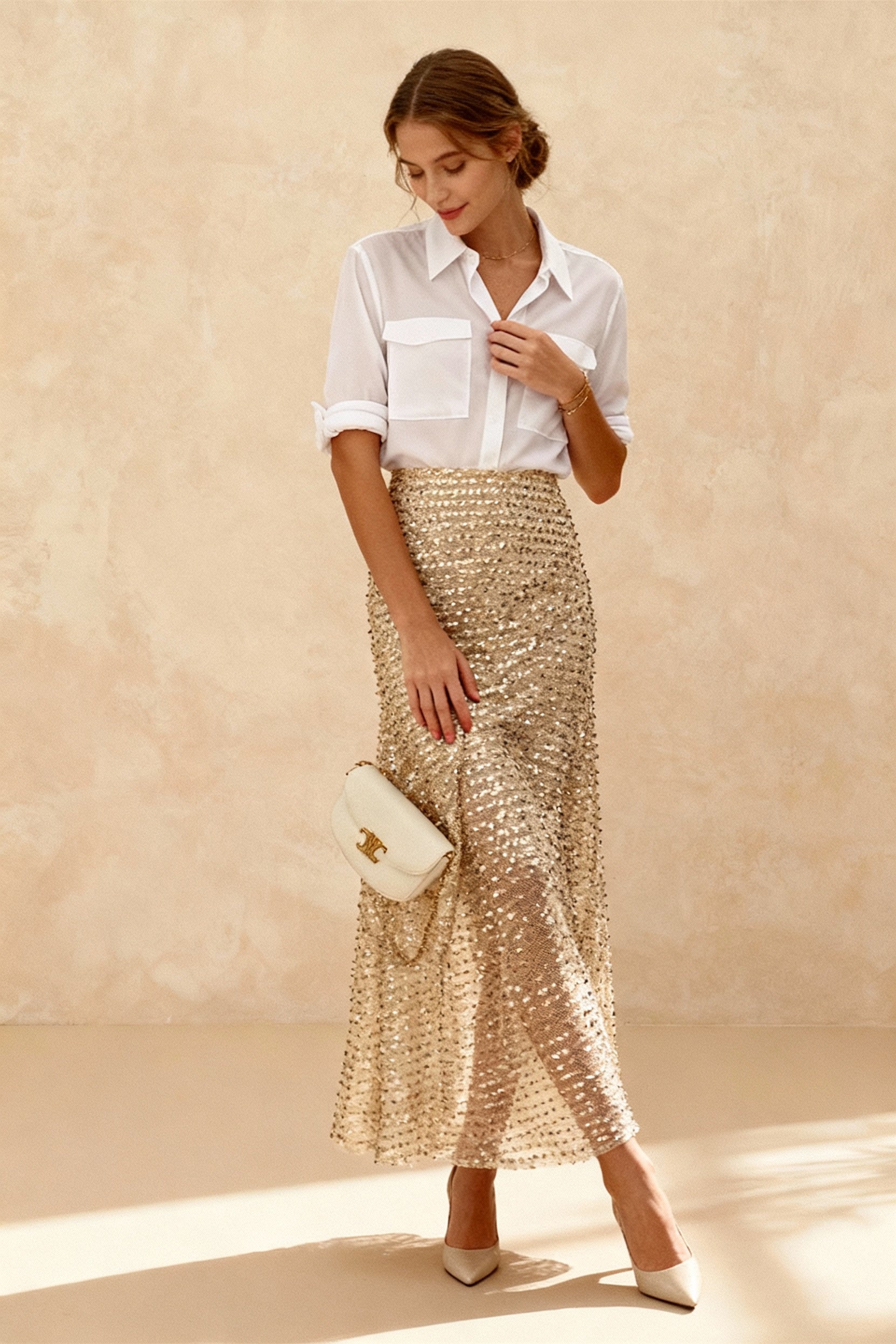 Sequins High-Waisted Maxi Skirt Secondary image