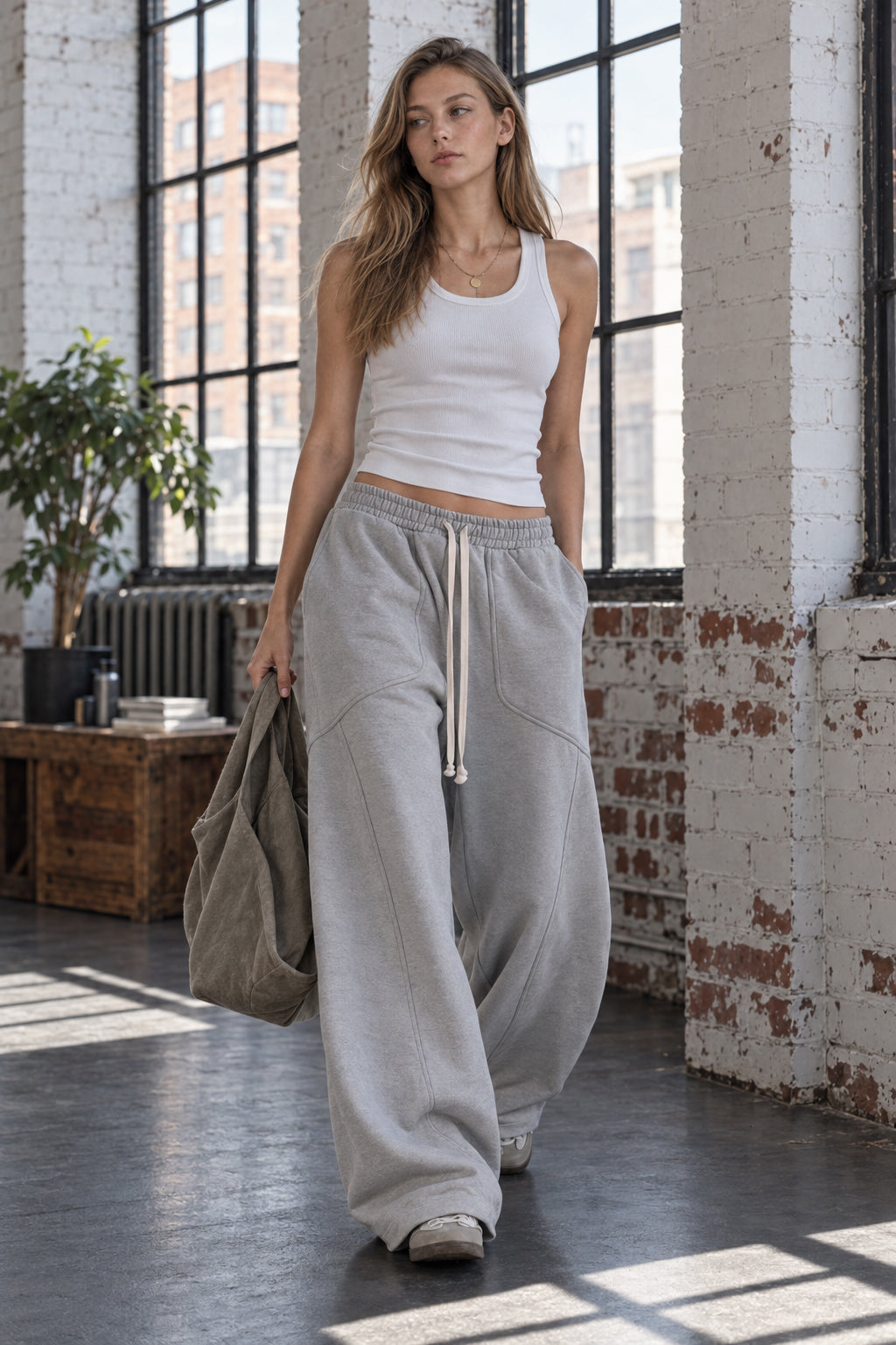 Solid Loose Hip-hop Drawstring Pants