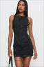 Deconstructed Cutout Denim Fitted Mini Dress