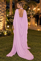 Elegant Backless Sash Sheer Shawl Two Piece Set