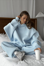 Solid Oversized Longline Pullover Lounge Hoodie