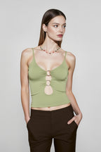 Front Cutout Cropped Cami Top