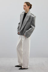 Structured Wool Notch Lapel Coat