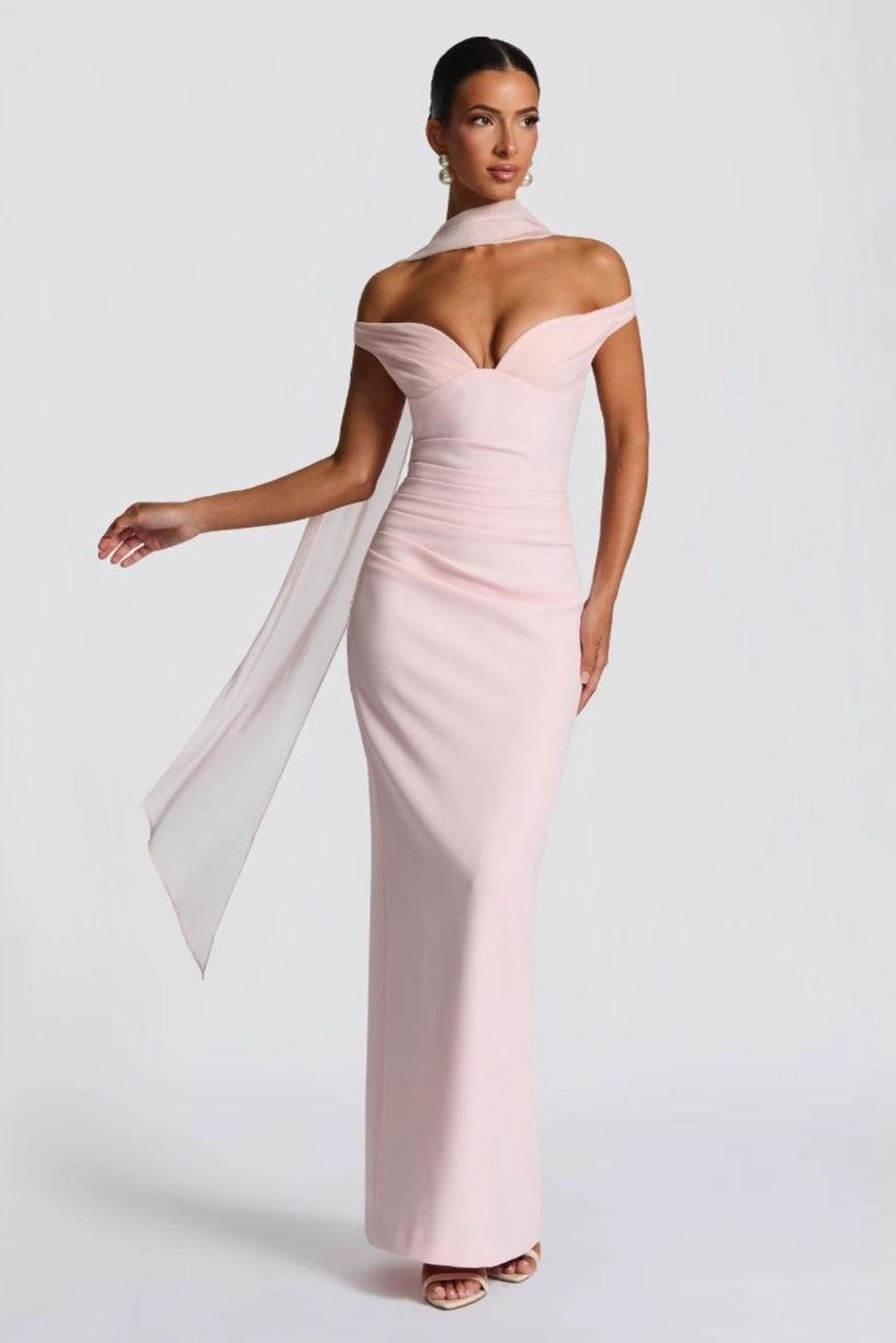 Strapless Off Shoulder Ruched Stretch Bodycon Formal Dress Main image