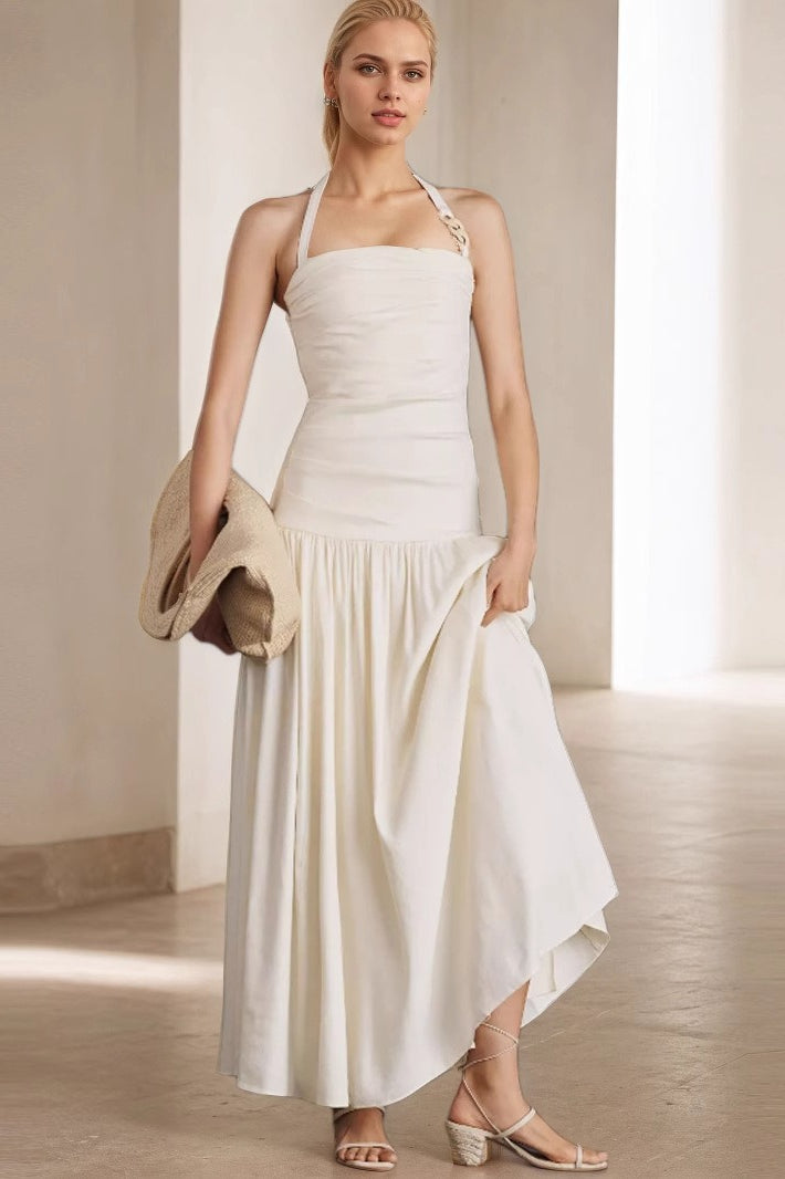 Halter Backless Maxi Work Dress Main image
