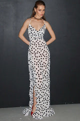 Floral Backless High Split Cami Maxi Dress