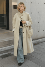 Relaxed Midi Blend Panel Design Overcoat