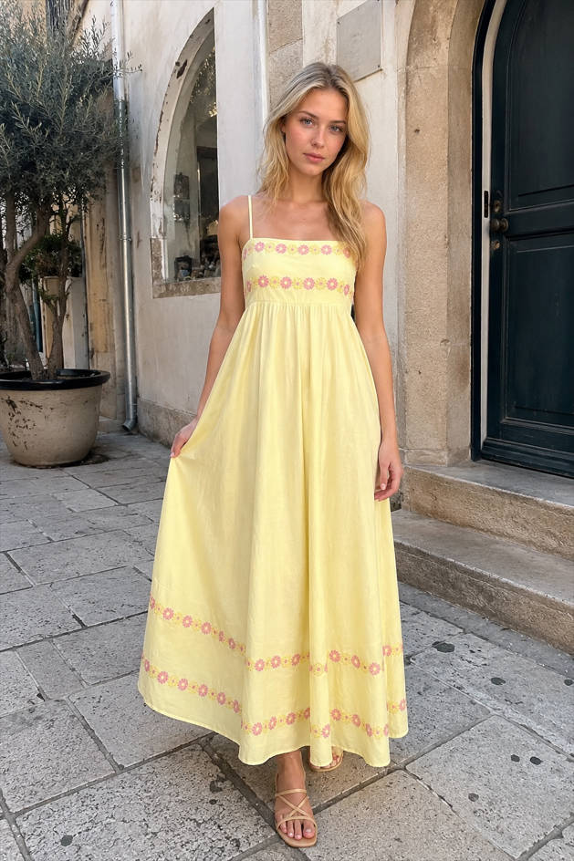 3D Flower Loose A-Line Maxi Dress