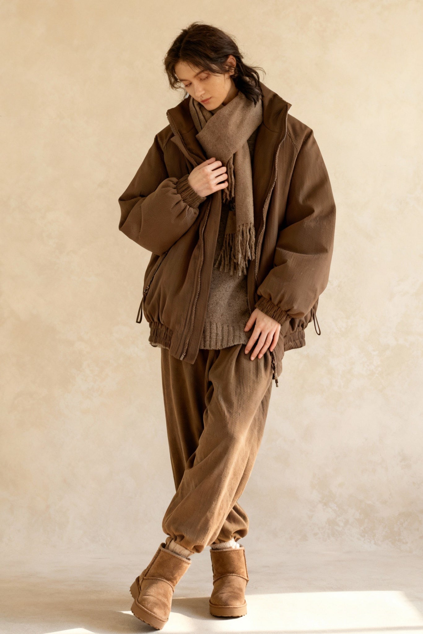 Ribbed High Neck Jacket Secondary image