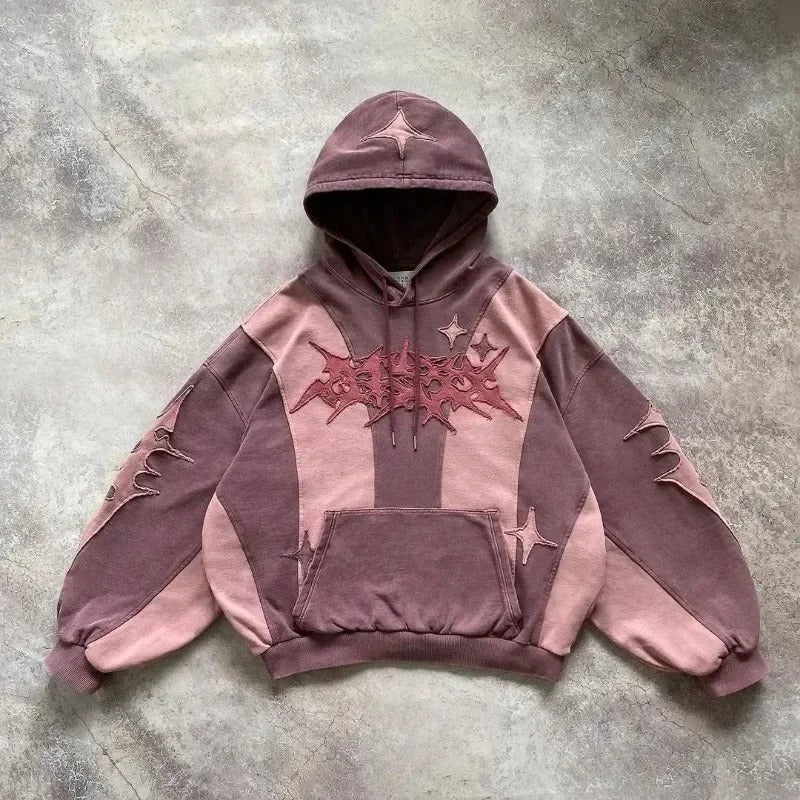 Star Patchwork Oversized Hoodie Secondary image
