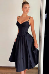 Elegant Black Slip Bodycon Birthday Dress