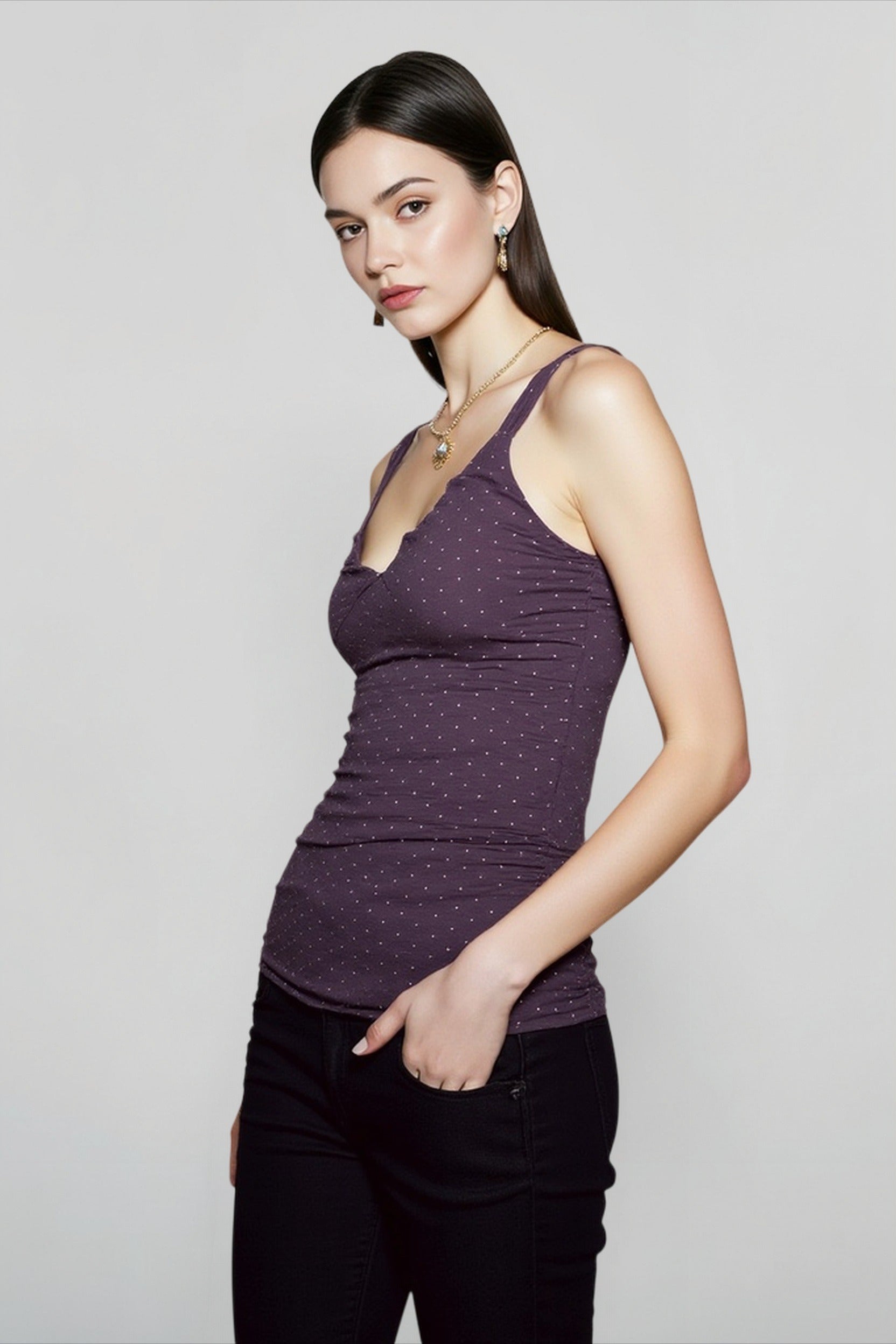 Slim Fit Polka Dot Cami Top Secondary image