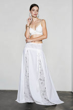 Vintage Lace Patchwork Bow Vacation Skirt